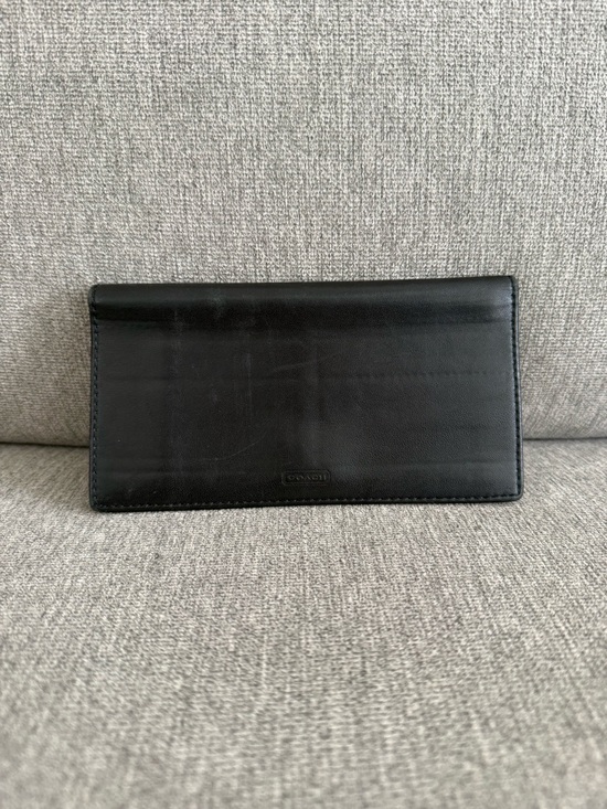 Coach Handbags - Coach Vintage Leather Checkbook Cover / Slim Organizer Black